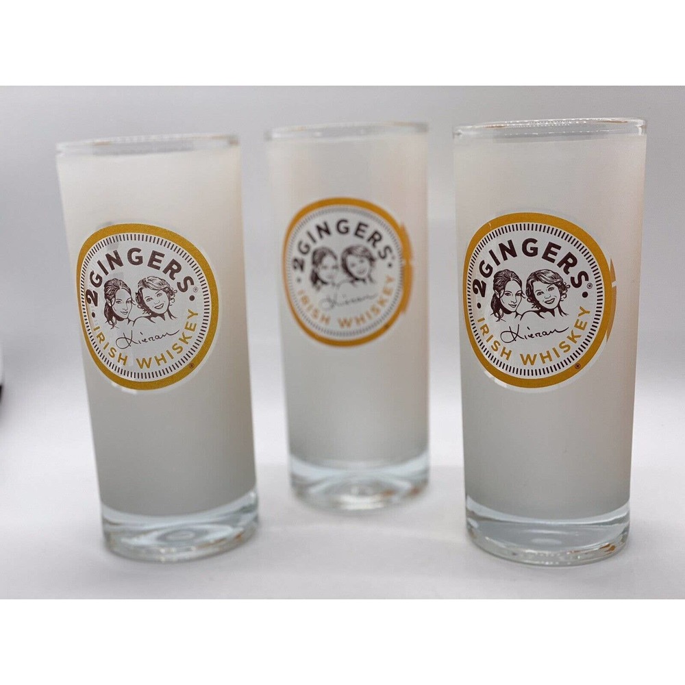 2 Gingers - Irish Whiskey Frosted Glasses - 10 oz - Set of 3.